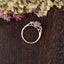 0.75 CT Oval Halo Three Stone Moissanite Engagement Ring - crownmoissanite