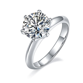 3.0 CT Round Shaped Moissanite Solitaire Engagement Ring - crownmoissanite