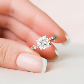 2.0 CT Cushion Twig Style Moissanite Engagement Ring - crownmoissanite