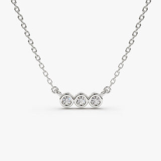 0.10 TCW Round Moissanite Bezel Necklace - crownmoissanite