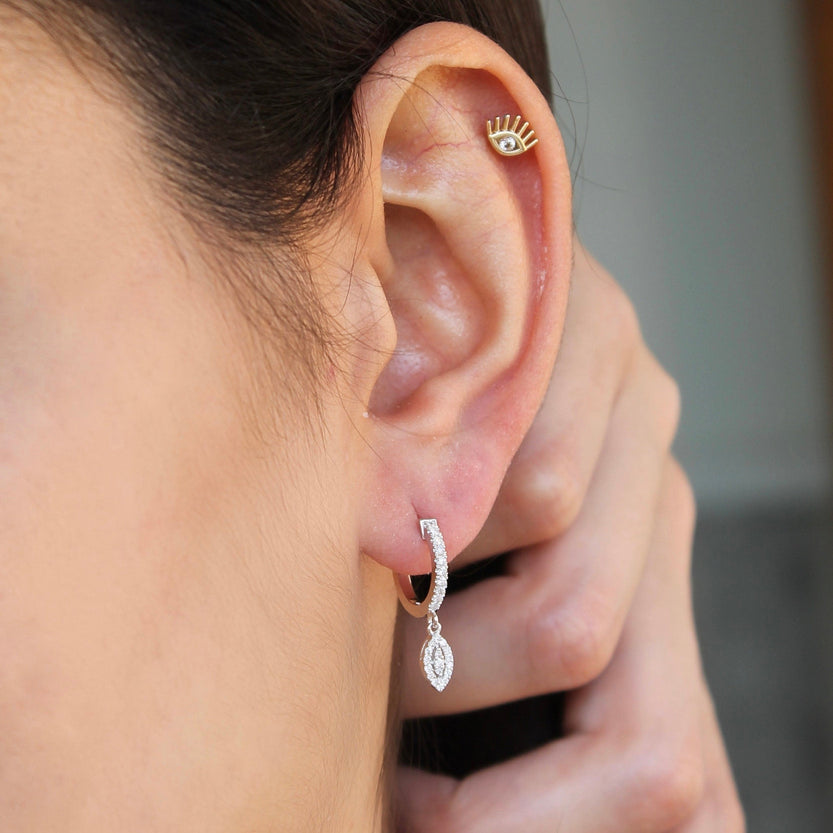 0.24 TCW Round Moissanite Hoop Earrings - crownmoissanite