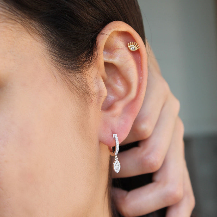 0.24 TCW Round Moissanite Hoop Earrings - crownmoissanite