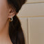 0.50 TCW Round Moissanite Rectangle Hoop Earrings - crownmoissanite