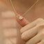 0.21 TCW Round Moissanite Flower Pendant Necklace - crownmoissanite