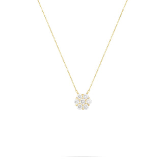 0.21 TCW Round Moissanite Flower Pendant Necklace - crownmoissanite