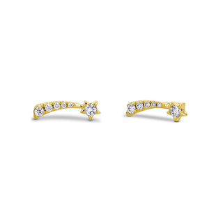 0.13 TCW Round Moissanite Diamond Ear Crawlers Earrings - crownmoissanite