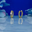 0.80 TCW Baguette Moissanite Diamond Huggie Hoop Earrings - crownmoissanite