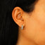 0.24 TCW Round Moissanite Diamond Link Hoop Earrings - crownmoissanite