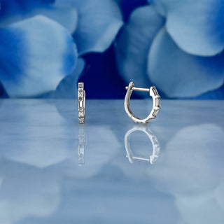 0.22 TCW Baguette Moissanite Diamond Hoop Earrings - crownmoissanite