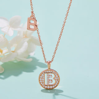 Customized "B" Letter Moissanite Diamond Necklace - crownmoissanite