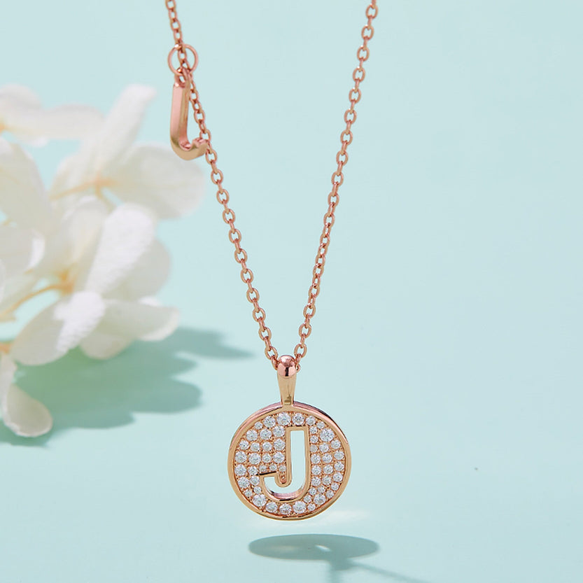 Customized "J" Letter Moissanite Diamond Necklace - crownmoissanite
