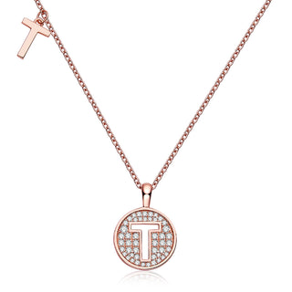 Customized "T" Letter Moissanite Diamond Necklace - crownmoissanite