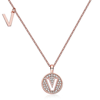 Customized "V" Letter Moissanite Diamond Necklace - crownmoissanite