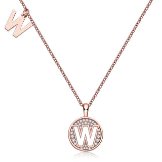 Customized "W" Letter Moissanite Diamond Necklace - crownmoissanite