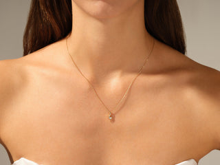 0.10 TCW Round Moissanite Diamond Soloitaire Necklace - crownmoissanite