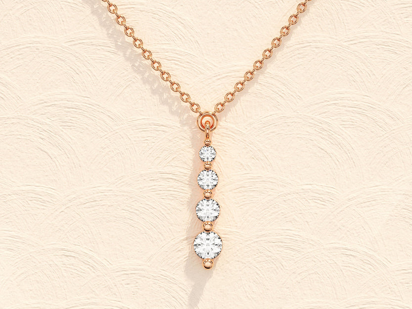 0.11 TCW Round Moissanite Diamond Drop Pendant Necklace - crownmoissanite