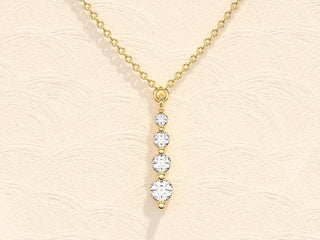 0.11 TCW Round Moissanite Diamond Drop Pendant Necklace - crownmoissanite