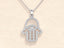 0.31 TCW Round Moissanite Diamond Hamsa Necklace - crownmoissanite