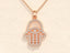 0.31 TCW Round Moissanite Diamond Hamsa Necklace - crownmoissanite