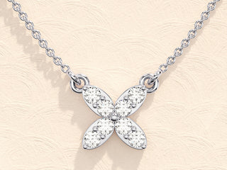 0.24 TCW Round Moissanite Diamond Clover Necklace - crownmoissanite