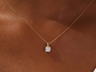 1.0 CT Cushion Moissanite Diamond Solitaire Necklace - crownmoissanite