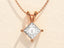 1.0 CT Princess Moissanite Diamond Solitaire Necklace - crownmoissanite