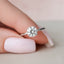 1.0 CT Round Shaped Moissanite Hidden Halo Engagement Ring - crownmoissanite