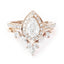 0.70 CT Pear Cut Pave Style Moissanite Bridal Ring Set
