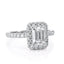 1.0 CT Emerald Shaped Moissanite Halo Engagement Ring - crownmoissanite