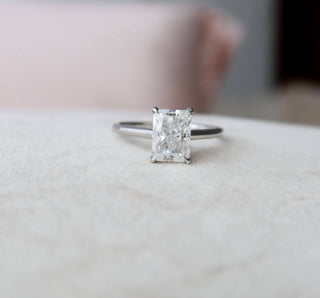 2.0 CT Radiant Cut Solitaire Style Moissanite Engagement Ring - crownmoissanite