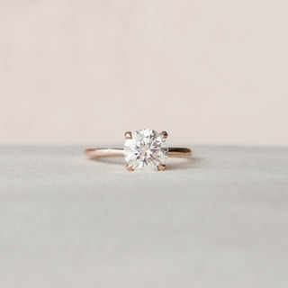 1.5 CT Round Hidden Halo Moissanite Engagement Ring - crownmoissanite