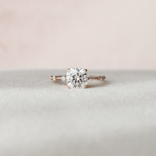 2.0 CT Cushion Dainty Pave Moissanite Engagement Ring - crownmoissanite