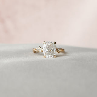 4.0 CT Cushion Cut Twig Pave Moissanite Engagement Ring - crownmoissanite