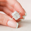 5.0 CT Radiant Cut Halo Style Moissanite Engagement Ring - crownmoissanite