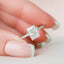 2.0 CT Radiant Hidden Halo & Pave Style Moissanite Engagement Ring - crownmoissanite