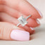2.5 CT Emerald Pave & Hidden Halo Setting Moissanite Engagement Ring - crownmoissanite