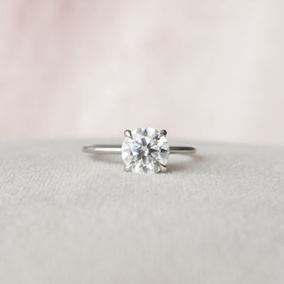 2.0 CT Round Shaped Moissanite Hidden Halo Engagement Ring - crownmoissanite