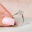 3.0 CT Cushion Hidden Halo & Pave Setting Moissanite Engagement Ring - crownmoissanite