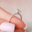 1.0 CT Round Hidden Halo & Pave Setting Moissanite Engagement Ring - crownmoissanite