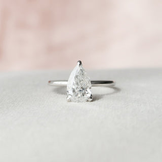 1.50 CT Pear Solitaire Moissanite Engagement Ring - crownmoissanite