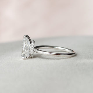 1.50 CT Pear Solitaire Moissanite Engagement Ring - crownmoissanite