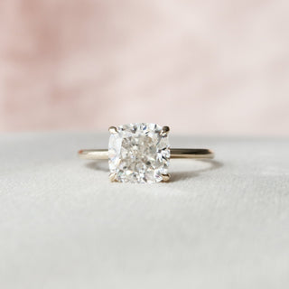 3.50 CT Cushion Solitaire Style Moissanite Engagement Ring - crownmoissanite