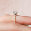 3.0 CT Emerald Cut Solitaire & Dainty Pave Moissanite Engagement Ring - crownmoissanite