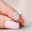 2.0 CT Cushion Hidden Halo & Pave Setting Moissanite Engagement Ring - crownmoissanite