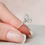 3.0 CT Oval Cut Cluster Style Pave Moissanite Engagement Ring - crownmoissanite