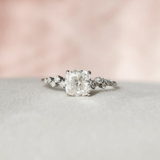 1.50 CT Cushion Pave Setting Moissanite Engagement Ring - crownmoissanite