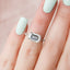 3.0 CT Emerald Cut Solitaire & Dainty Pave Moissanite Engagement Ring - crownmoissanite