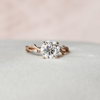 1.50 CT Round Twig Style Moissanite Engagement Ring - crownmoissanite