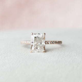 1.0 CT Radiant Shaped Moissanite Hidden Halo Engagement Ring - Custom Listing for Jaclyn - crownmoissanite