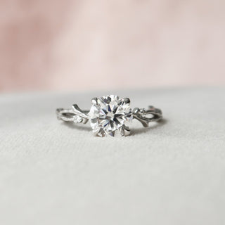 1.50 CT Round Twig Style Moissanite Engagement Ring - crownmoissanite